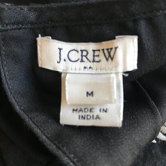 J. Crew Sleeveless Embroidered Linen Cotton Mini Dress In Black & White Size M - Picture 5 of 5